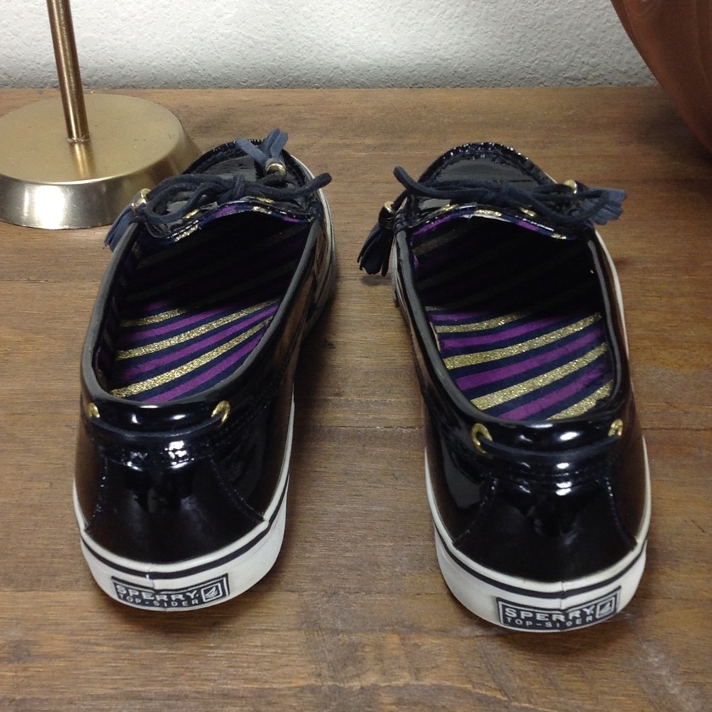 ❌Sperry Topsider Black Patent Leather Boat Shoes - Picture 5 of 7